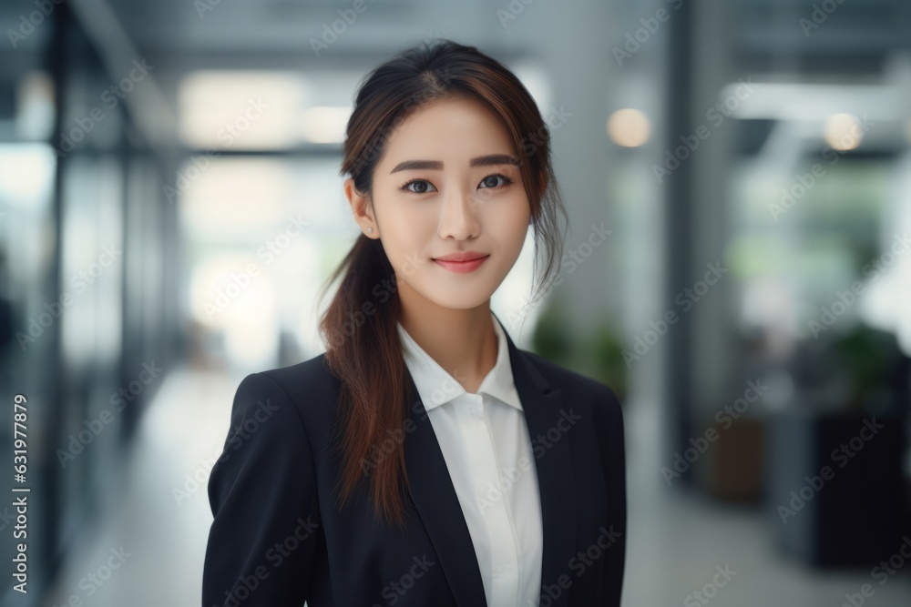 Obraz premium 黒いスーツの女性,Generative AI AI画像