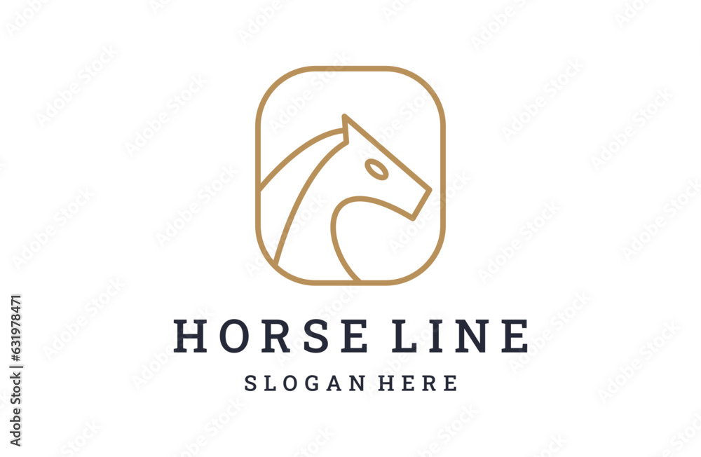 Vector linear horse icon and logo design element Vector linear horse icon and logo design element
