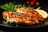 delicious grilled chicken fillet. generative ai