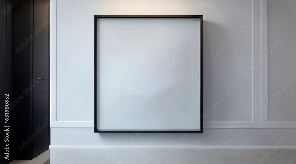 Obraz premium Square canvas framed on wall by generative ai