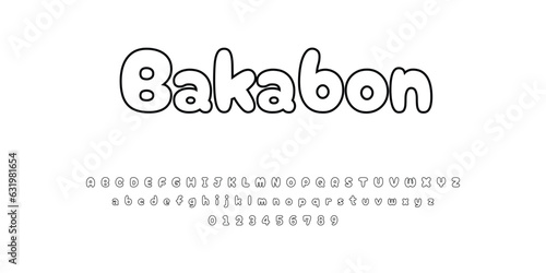 Bold Outline Funny Alphabet Font