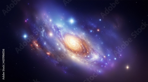 Illustration of galaxy with stars and space dust in the universe by Generative AI