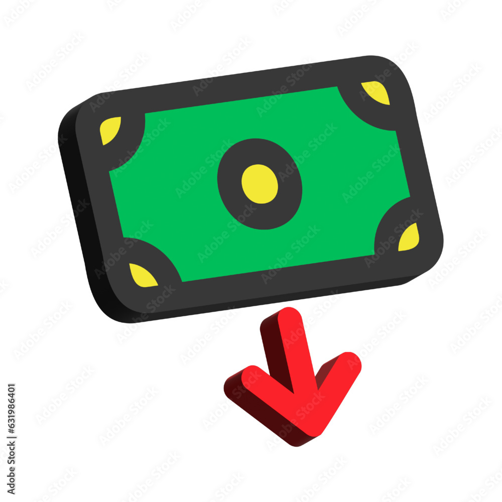 3D Illustration of Withdraw Isolated on White Background
