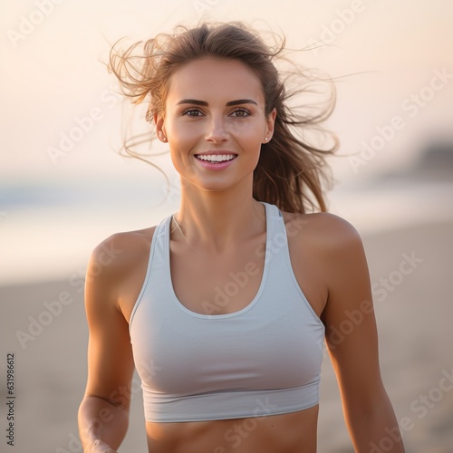 Young woman running at the ...