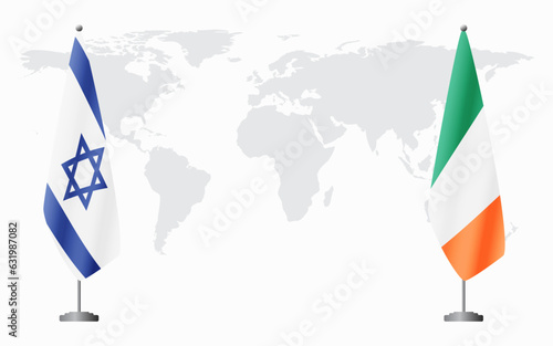 Israel and Ireland flags for official meeting