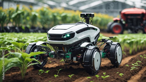 Robotics in agriculture area, Future Innovation, Modern technology, Smart farm.