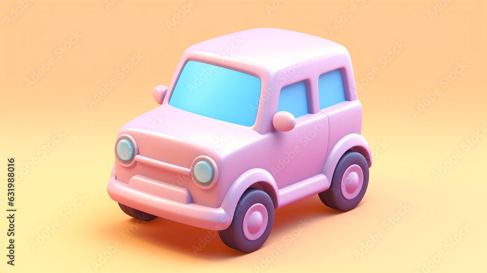Tiny Cute 3D Car: A Miniature Delight