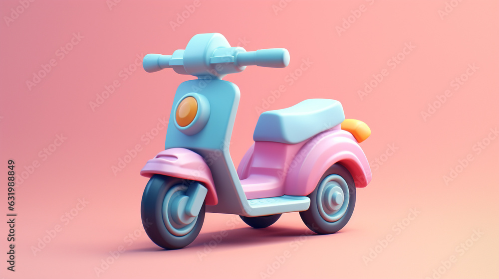 Miniature Adorabike: Tiny Cute 3D Motorcycle Delight