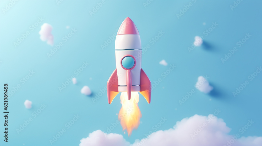 Adorable Miniature 3D Rocket: A Whimsical Space Adventure