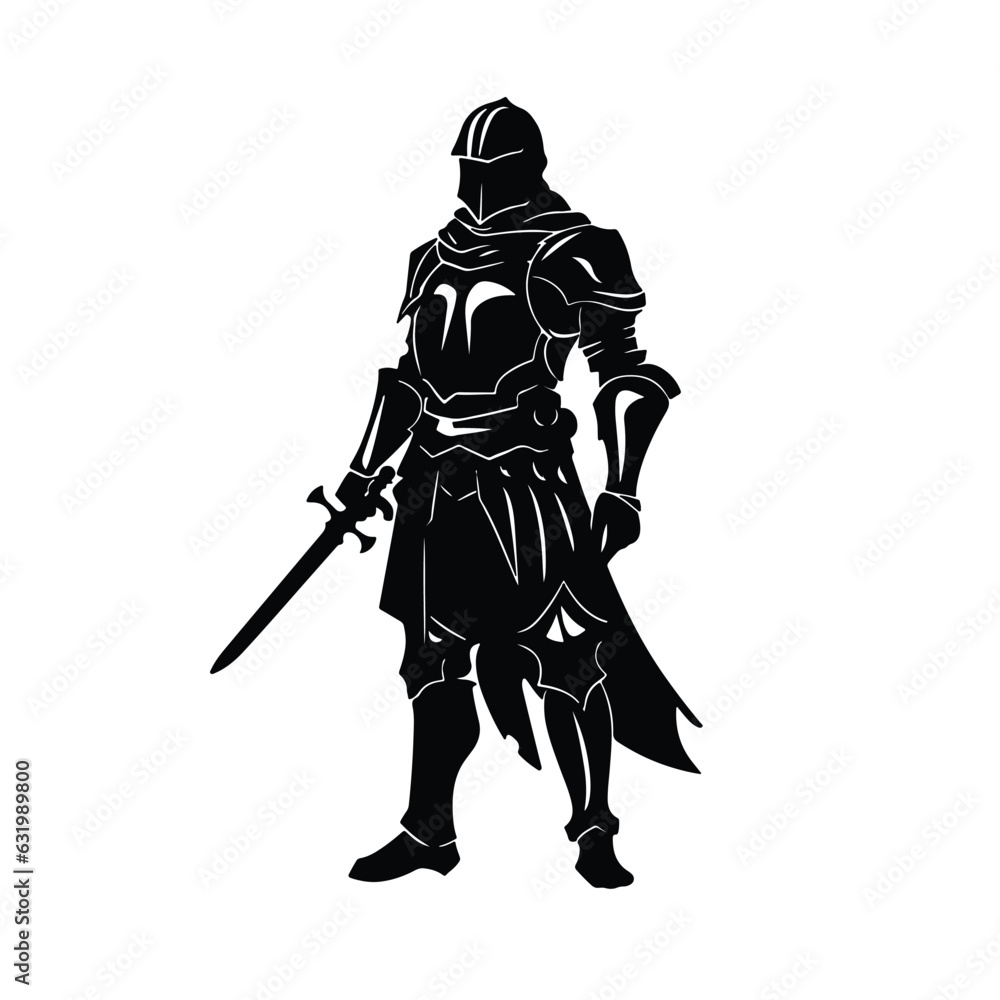 Medieval armed knight in armor, Historical ancient military characters, vector illustration isolated Medieval armed knight in armor, Historical ancient military characters, vector illustration isolated