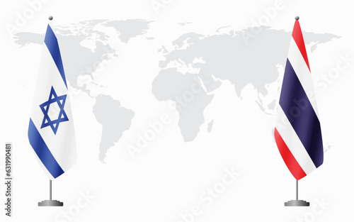 Israel and Thailand flags for official meeting