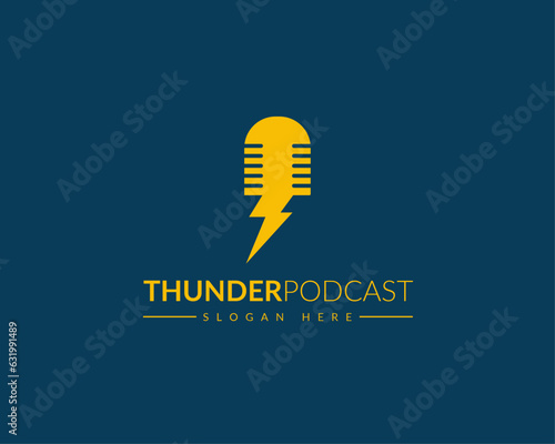Thunder Podcast Logo Design
