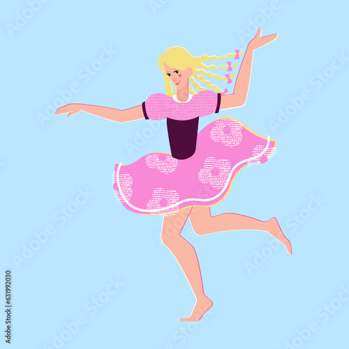 Vector illustration, children of different nationalities are dancing. Good and peace, equality. Poster, poster, advertising, social theme.