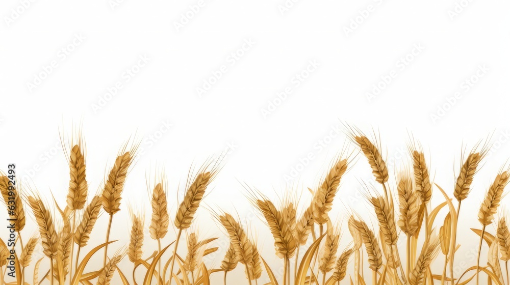A wheat field border isolated on transparent background