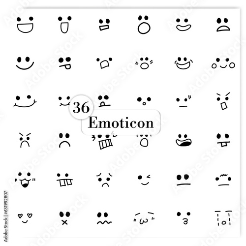 Eye and Mouth collection of hand drawn emojis