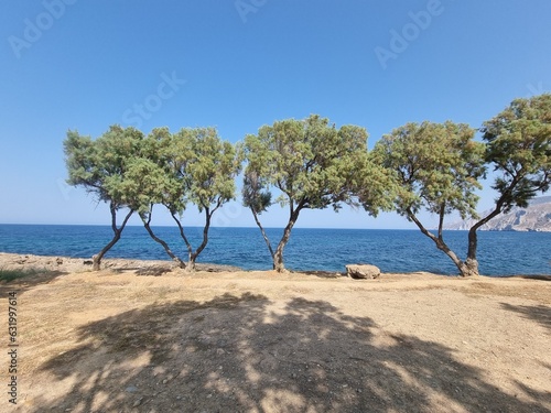 skyros  island kompogiannia scalpture park by the sea and the road greece photo