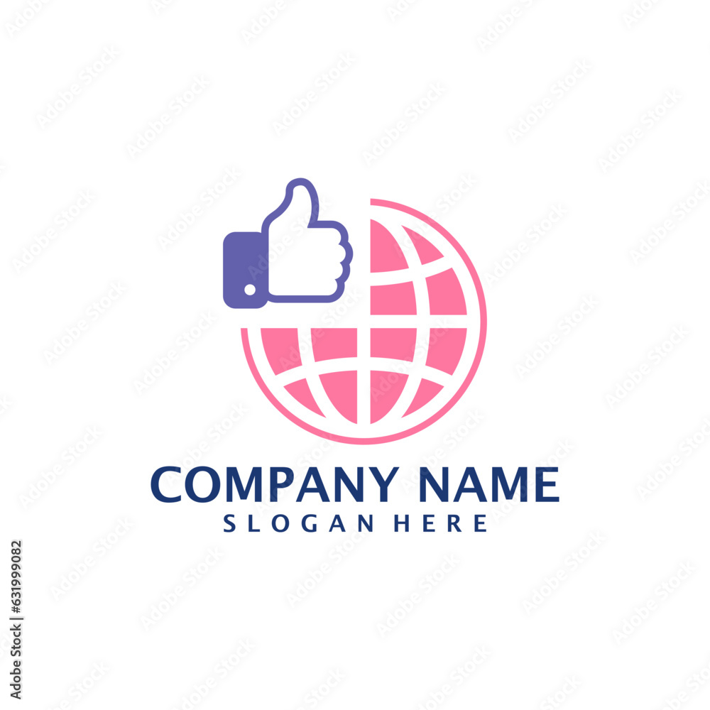 Like World logo design vector. Good World logo design template concept