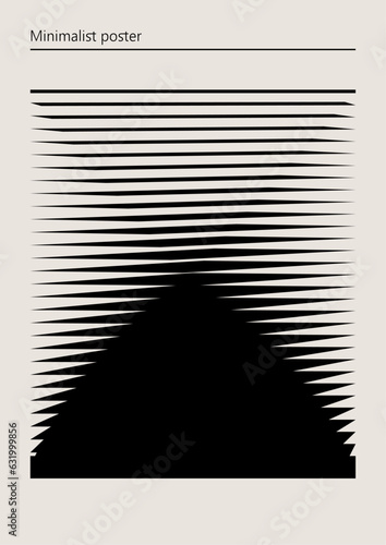 Minimalist abstract poster. Wall art. Vector illustration. Hourglass silhouette. Time concept.