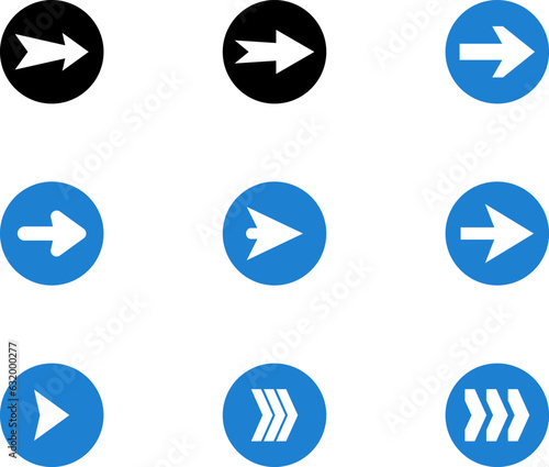 Plain round arrow icon vector.