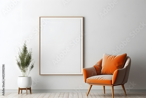 Neutral and Modern Art Exhibition Frame Mockup, generative ai