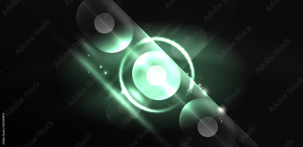 Abstract glowing neon light techno circles background Abstract glowing neon light techno circles background