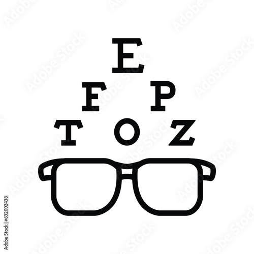 Optometry ophthalmology vision vector icon