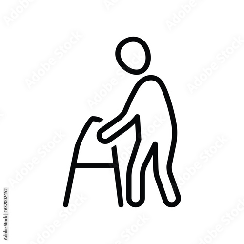 Walking frame geriatrics vector icon