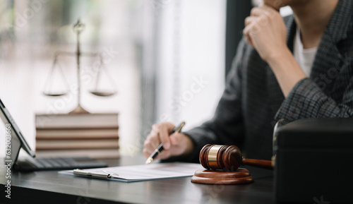 Lawyer singing in documents, filling court records, job responsibilities in office.