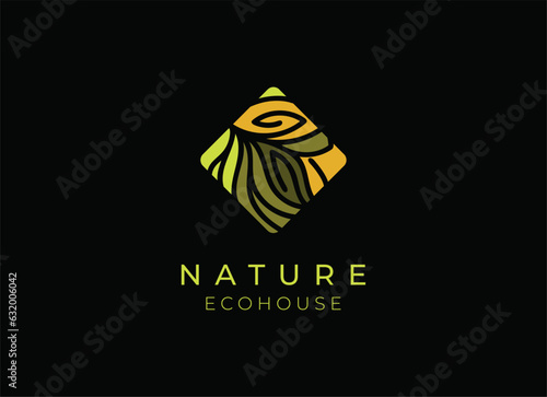Colorful Nature Leaf Logo Design with Abstract Lines Shapes Inside. Usable For Business, Community, Industrial, Foundation, Services Company. Flat Vector Logo Design Illustration.