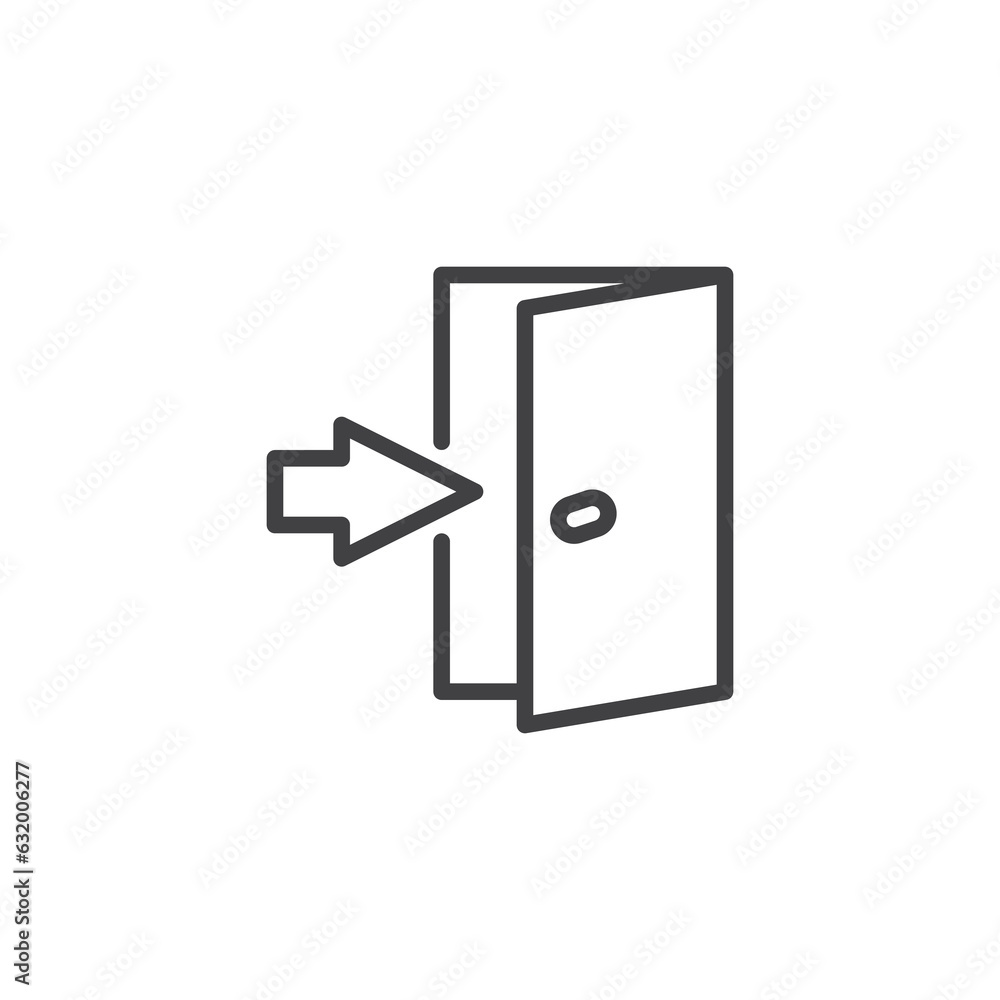 Entrance door line icon Entrance door line icon