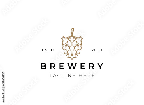 Beer hop logo or badge design element vector illustration