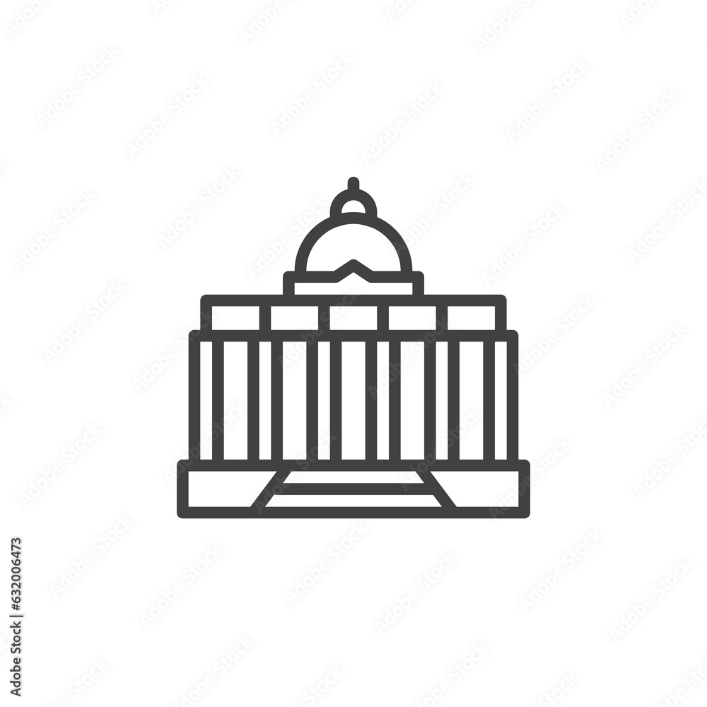 Palace building line icon