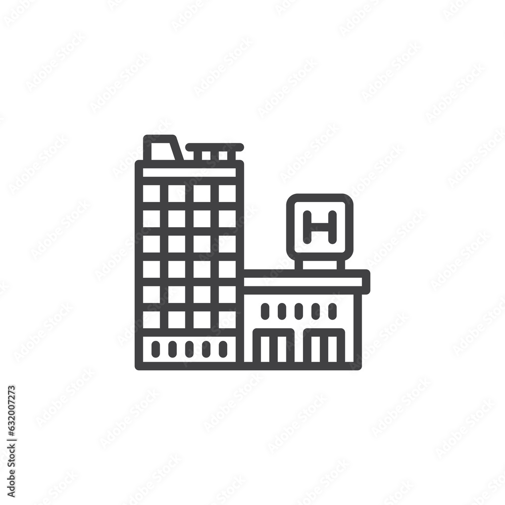 Hospital building line icon Hospital building line icon