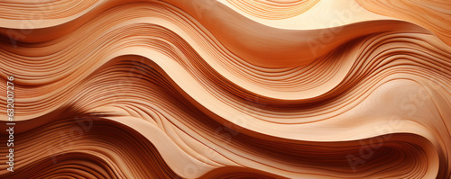 Wallpaper Mural Abstract 3d geometric background wallpaper, panels. Waves from wood Torontodigital.ca
