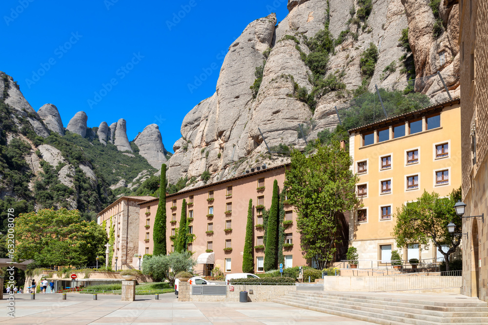 Obraz premium Santa Maria de Montserrat Abbey, Montserrat Cloister, Catalonia district, Spain