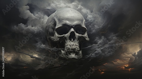 Obraz na płótnie skull in smoke