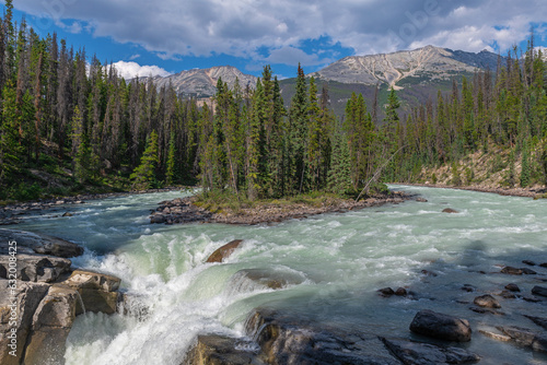 Sunwapta Falls and Athabasca River, Jasper national park, Alberta, Canada.