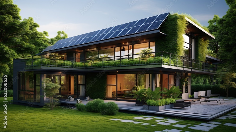 High-end House Interior with Eco-Friendly Solar Energy