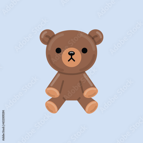 Cute teddy bear toy icon. Cute stuffed toy symbol. Vector illustration in kawaii cartoon style.