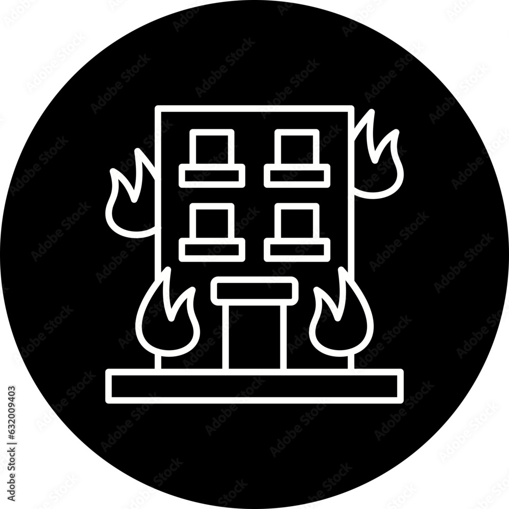 Building Fire Icon Building Fire Icon