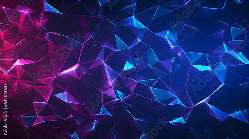 Abstract polygonal background. Triangles in low poly style. 3d render. Generative AI