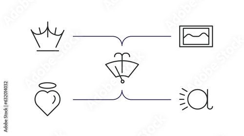 shapes outline icons set. thin line icons such as reign, foto, windshield washer, pure love, letter glow effect vector.