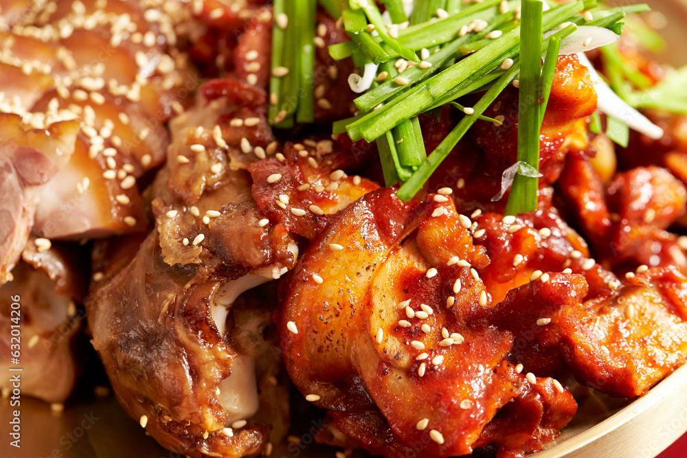 Korean spicy pork feet dish