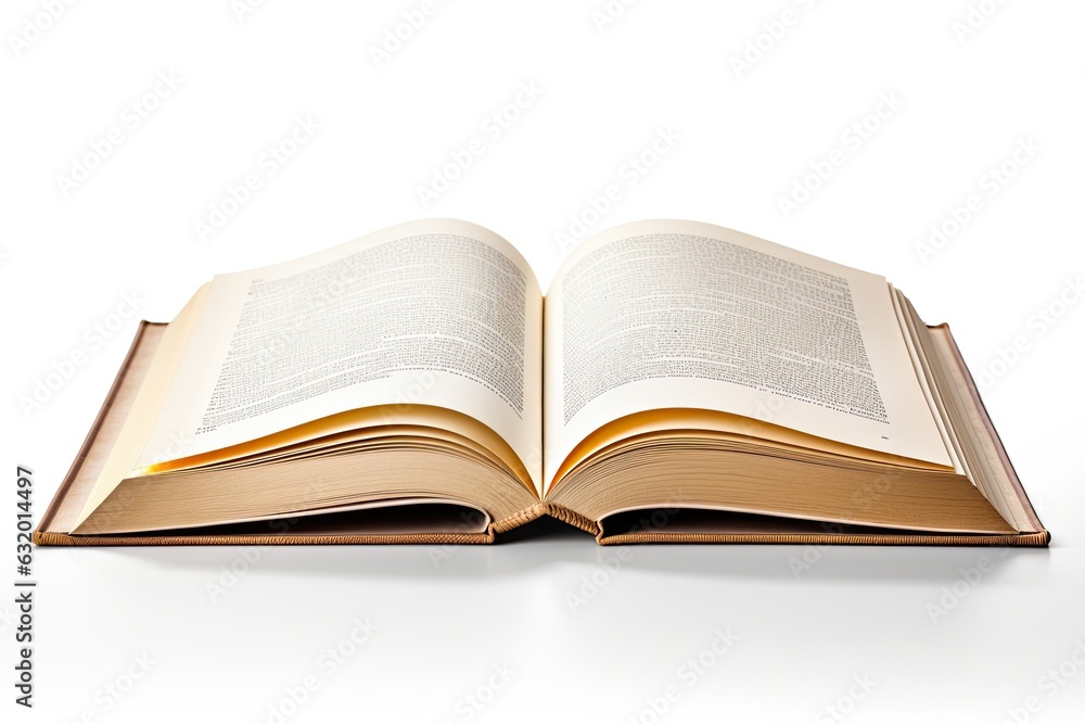 Closeup image of open book, isolated on white background Closeup image of open book, isolated on white background