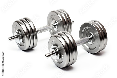 Dumbbells set isolated on a white background