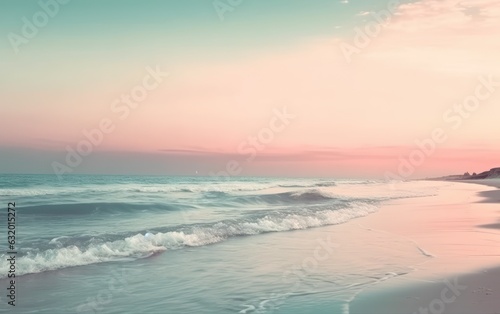 sea landscape unfocused horizon  pastel pink tint