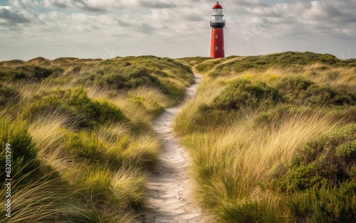 Red lighthouse near the North Sea coast, Sylt photo