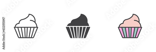Cupcake different style icon set