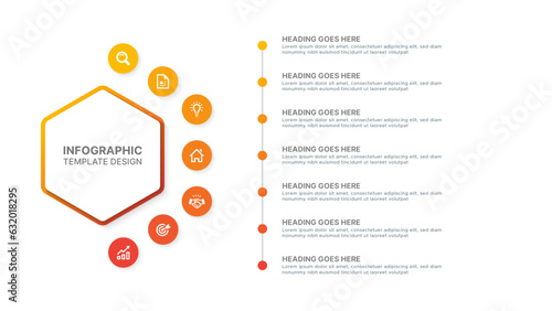 Circle Infographic Design Template with Seven Options