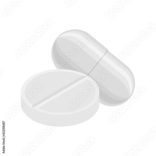 Pills and drugs compositions vector white realistic icon